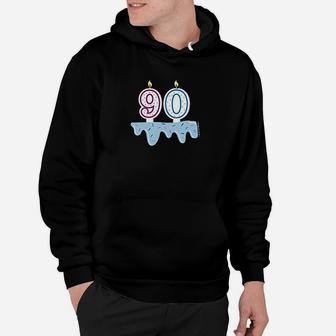 90Th Birthday Cake Candles Hoodie | Crazezy