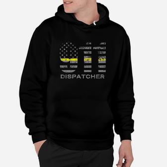 911 Dispatcher Thin Yellow Line Flag Hoodie | Crazezy