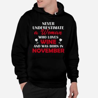 A Woman Who Loves Wine And Was Born In November Hoodie - Thegiftio UK