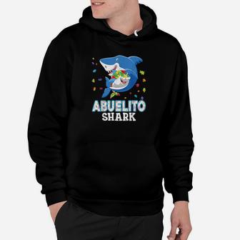 Abuelito Shark Autism Awareness Rainbow Puzzle Matching Do Hoodie - Monsterry