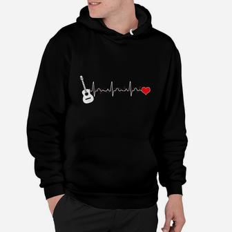 Acoustic Guitar Heartbeat Guitar Musician Hoodie - Thegiftio