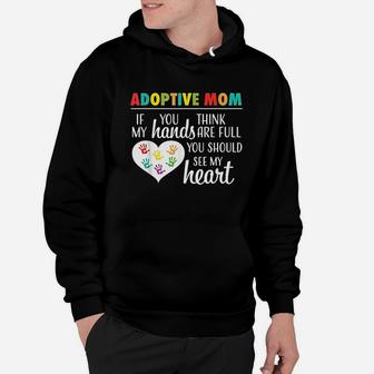 Adoptive Mom Heart Quote Adoption Hoodie - Thegiftio UK
