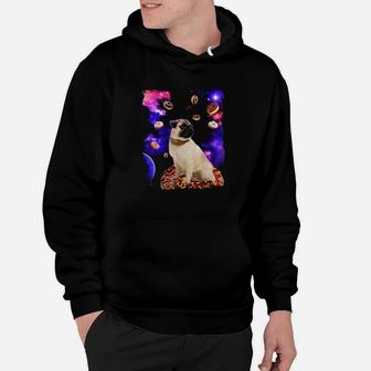 Adorable Pug In Space With Doughnuts Hoodie | Crazezy