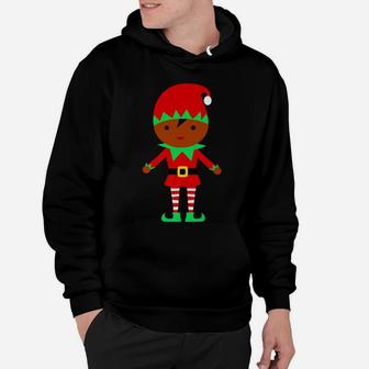 African American Christmas Santa Claus Elf Hoodie | Crazezy