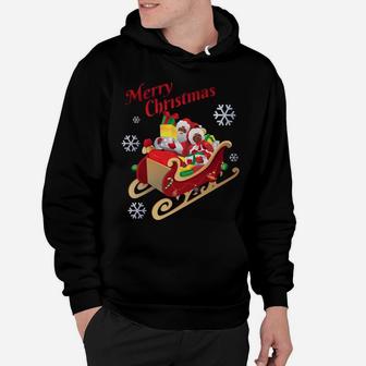 African American Santa Claus & Mrs Claus Merry Christmas Sweatshirt Hoodie | Crazezy