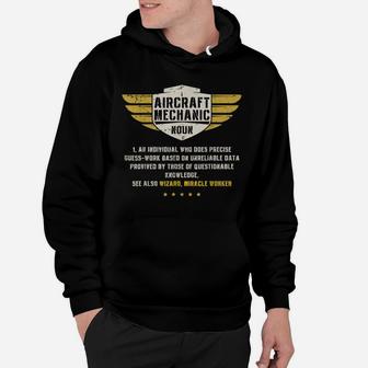 Aircraft Mechanic Definition Funny Noun Meaning Gifts Men Hoodie | Crazezy