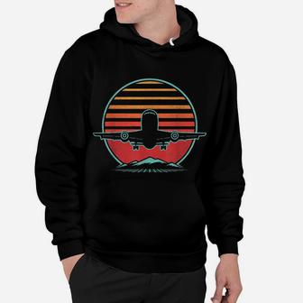 Airplane Retro Vintage 80S Style Pilot Flying Gift Hoodie | Crazezy AU