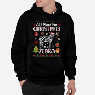 All I Want Is A Zebra For Christmas Ugly Xmas Pajamas Sweatshirt Hoodie | Crazezy UK