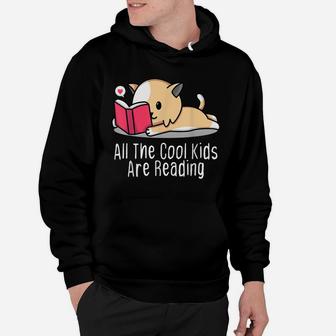 All The Cool Kids Are Reading Tee Book Cat Lovers Hoodie | Crazezy
