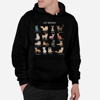 All The Different Types Of Cats Tshirt - Cat Breeds Lovers Hoodie | Crazezy CA