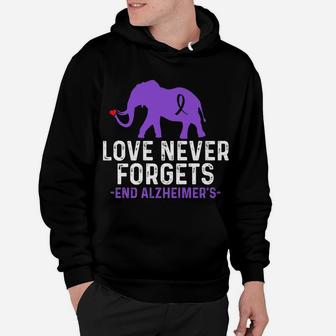 Alzheimers Awareness Love Never Forgets End Alzheimer's Hoodie | Crazezy