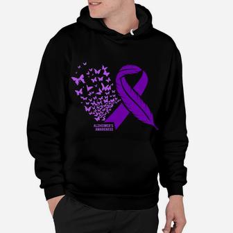 Alzheimer's Awareness - Purple Alzheimers Sweatshirt Hoodie | Crazezy