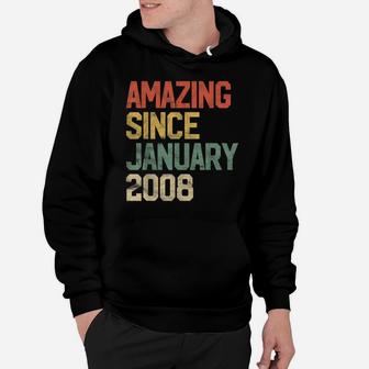 Amazing Since January 2008 13Th Birthday Gift 13 Year Old Hoodie | Crazezy AU