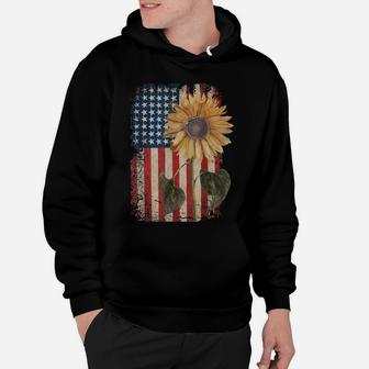 America Sunflower Flag 4Th July American Patriotic Flower Hoodie | Crazezy DE