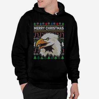 American Bald Eagle Merry Christmas Ugly Xmas Design Sweatshirt Hoodie | Crazezy DE