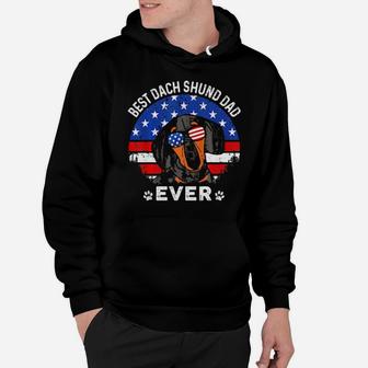 American Flag 4Th Of July Dachshund Gifts Dachsie Dad Hoodie - Monsterry