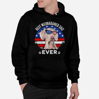 American Flag 4Th Of July Gift Cute Weimaraner Dog Dad Hoodie - Monsterry