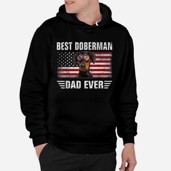 American Flag Best Doberman Dad Ever Tee Dog Dad Hoodie | Crazezy