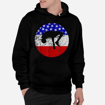 American Flag High Jump Vintage Retro Track And Field Hoodie | Crazezy AU