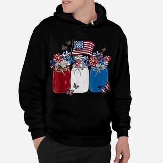 American Patriot Flag Flowers Happy Independence Day Hoodie | Crazezy