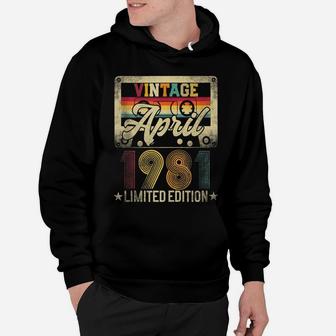 April 1981 40Th Birthday 40 Years Old Vintage Retro Cassette Hoodie | Crazezy