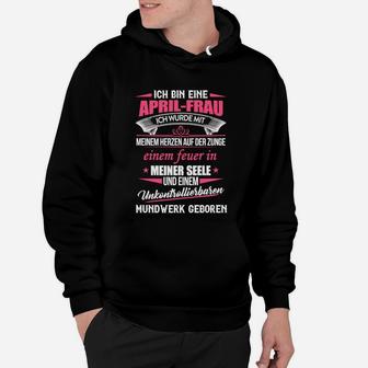 April-Frau Geburtstags-Hoodie mit lustigem Spruch, Damen Tee - Seseable