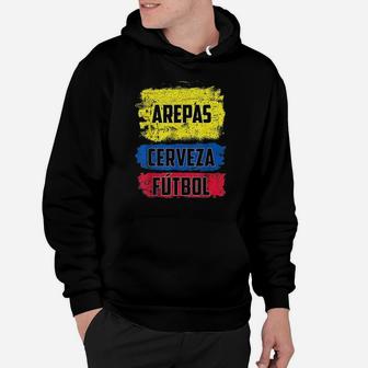 Arepas Cerveza Futbol Colombian Flag Hoodie - Thegiftio
