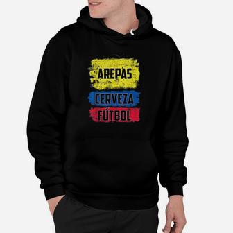 Arepas Cerveza Futbol Colombian Flag Hoodie - Thegiftio