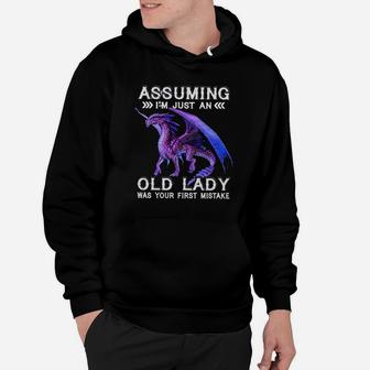 Assuming Im Just An Old Lady Was Your First Mistake Dragon Shirt Hoodie - Thegiftio UK