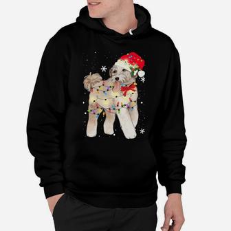 Aussiedoodle Dog Christmas Light Xmas Mom Dad Gifts Hoodie | Crazezy