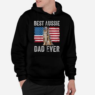 Australian Shepherd Dad American Flag Dog Lover Aussie Dad Zip Hoodie Hoodie | Crazezy