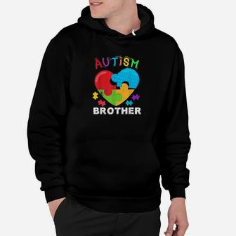 Autism Awareness Month For Brother Big Puzzle Heart Hoodie - Monsterry