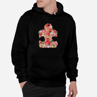 Autism Floral Puzzle Piece Hoodie - Monsterry UK