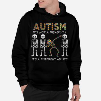 Autism It's A Different Ability Funny Dabbing Skeleton Gift Hoodie | Crazezy UK