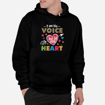 Autism Mom Mother Mama He Is My Heart Puzzle Piece Hoodie - Monsterry