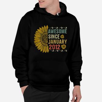 Awesome January 2012 Flowers 8 Years Old 8Th Birthday Gift Hoodie | Crazezy UK