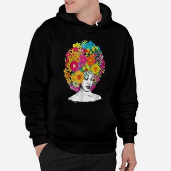 Awesome Shirt Flower Afro Women Black Queen Hoodie | Crazezy CA