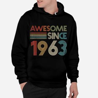 Awesome Since 1963 Shirt Retro 58Th Birthday Hoodie | Crazezy
