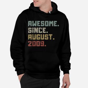 Awesome Since August 2009 12Th Birthday 12 Years Old Boy Kid Hoodie | Crazezy AU