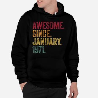 Awesome Since January 1971 50Th Birthday Gift Retro Vintage Zip Hoodie Hoodie | Crazezy