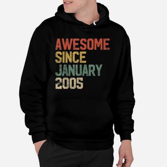 Awesome Since January 2005 16Th Birthday Gift 16 Year Old Hoodie | Crazezy