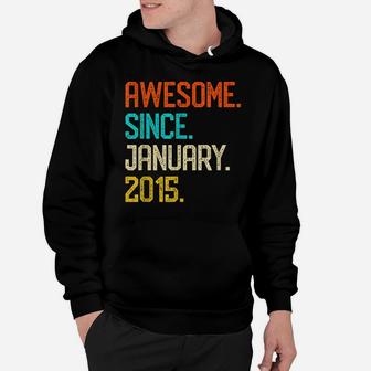 Awesome Since January 2015 Shirt Retro 4Th Birthday Girl Boy Hoodie | Crazezy