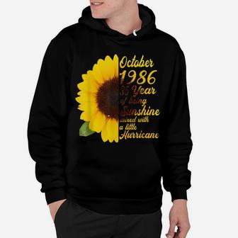 Awesome Since October 1986 - 35Th Birthday Flower Lover Hoodie | Crazezy AU