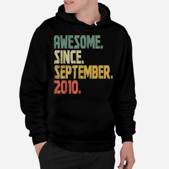 Awesome Since September 2010 Shirt- 9 Years Old Gifts Shirt Hoodie | Crazezy