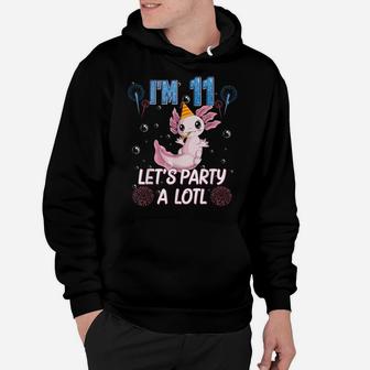Axolotl 11Th Birthday Party Eleven 11 Years Old Men Kids Hoodie | Crazezy