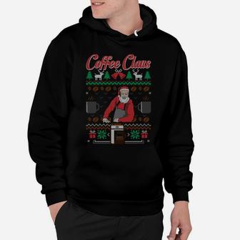 Barista Santa Claus Coffee Lover Ugly Christmas Sweater Sweatshirt Hoodie | Crazezy
