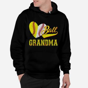 Baseball Softball Ball Heart Grandma Shirt Mother's Day Gift Hoodie | Crazezy AU