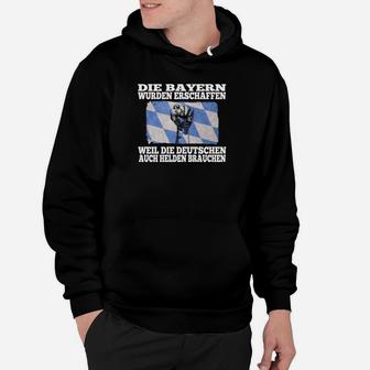 Bayern-Humor Schwarzes Hoodie Bayern als Helden, Lustiges Spruch-Hoodie - Seseable