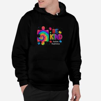 Be Kind Puzzle Pieces Tie Dye Cute Awareness Boy Kids Hoodie | Crazezy CA