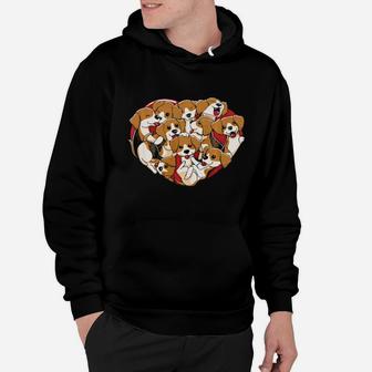 Beagle Heart Shape Dog Lovers Valentines Day Hoodie - Monsterry AU